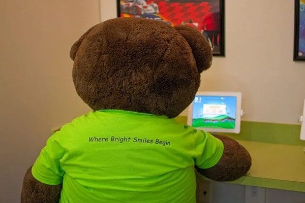 Picture of teddy using tablet